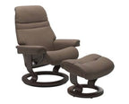 Serene Classic Recliner & Footstool - Batick Mole leather - view 5