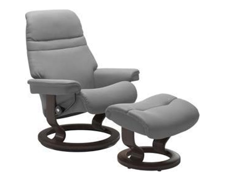 Serene Classic Recliner & Footstool - Batick Wild dove leather - view 5