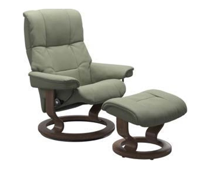 Haven Classic Recliner & Footstool - Paloma Shadow green leather - view 5