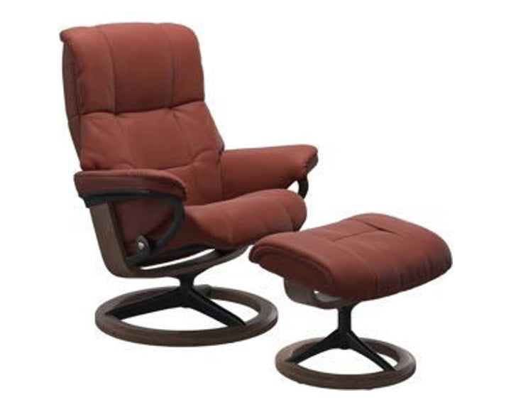 Haven Signature Recliner & Footstool - Paloma Henna leather · Paloma Henna leather · Walnut wood · Matt black