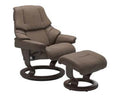 Retreat Classic Recliner & Footstool - Cori Mole leather · Cori Mole leather · Wenge wood