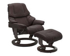 Retreat Classic Recliner & Footstool - Paloma Chocolate leather - view 5