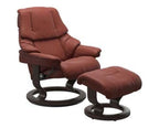Retreat Classic Recliner & Footstool - Paloma Dark henna leather - view 5