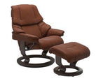 Retreat Classic Recliner & Footstool - Paloma Copper leather - view 5