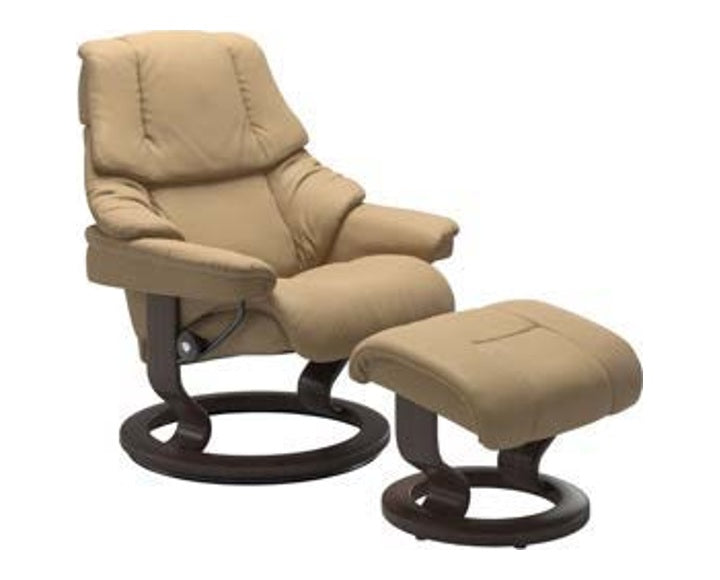 Retreat Classic Recliner & Footstool - Paloma Sand leather - view 5