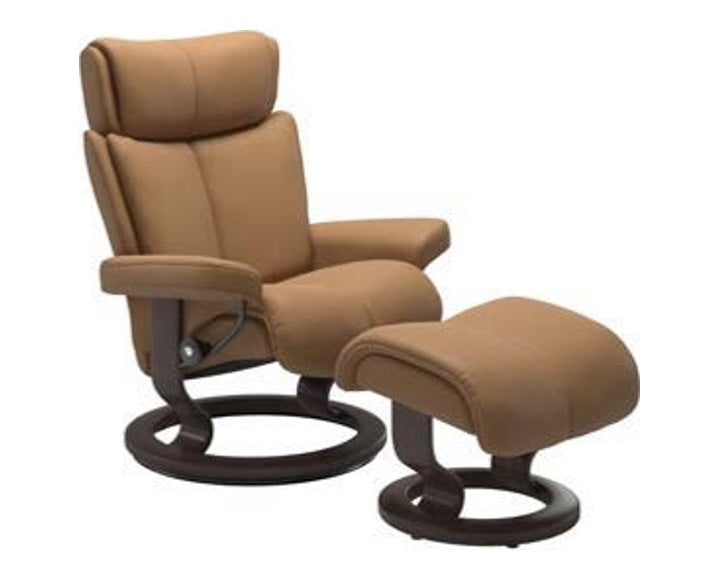 Grande Classic Recliner & Footstool - Paloma Taupe leather - view 5
