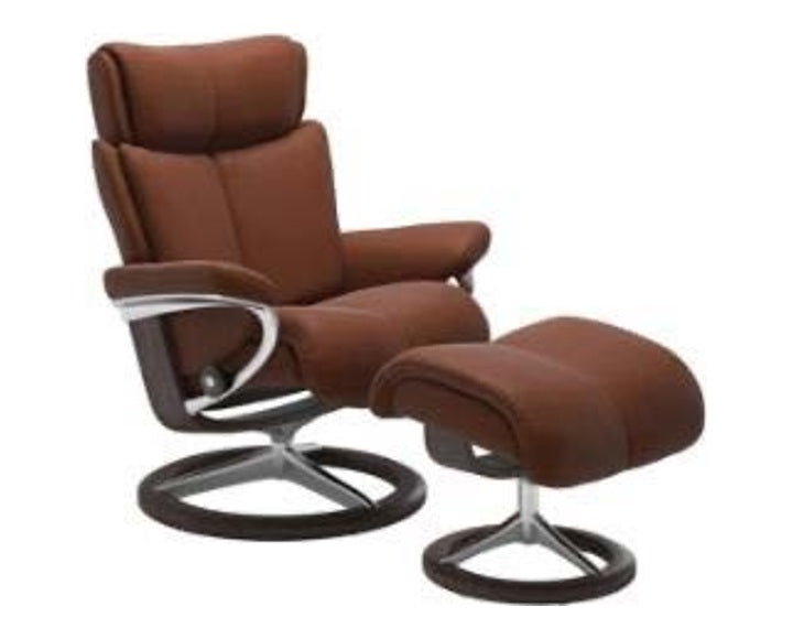 Grande Signature Recliner & Footstool - Paloma Copper leather - view 5