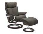 Grande Signature Recliner & Footstool - Paloma Metal grey leather - view 5