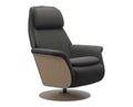Aura Power Recliner - Rock leather · Rock leather · Natural oak