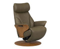 Arc Power Recliner - Forest green leather · Forest green leather · Teak wood