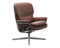 Vista Cross-base Lounge Chair - Copper leather · Copper leather · Polished metal