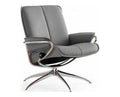 City Low-back Lounge Chair - Metal grey leather · Metal grey leather · Chrome