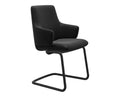 Laurel Low-back Armchair - Black leather · Black leather · Matt black base