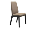 Vanilla High-back Dining Chair - Dark beige Dinamica upholstery · Dark beige Dinamica upholstery · Black wood