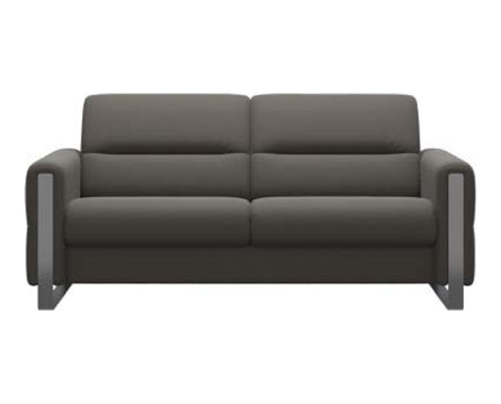 Fiona 2.5-seat Sofa - Metal grey leather · Metal grey leather