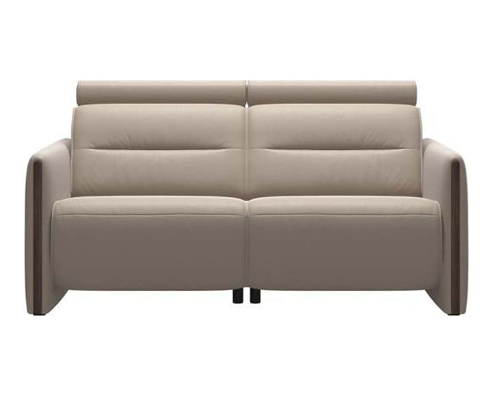 Emily Power Sofa - Beige leather · Beige leather · Wenge wood · Powered left seat