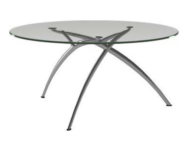 Glass Coffee Table - Chrome metal base · Chrome metal base